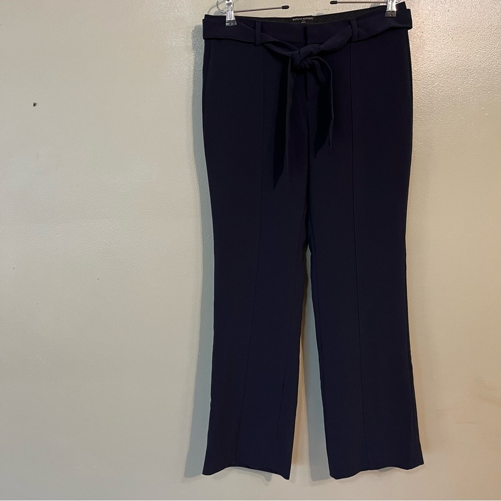 Banana Republic Logan Navy Blue Paper Bag Belted Dress Pants Office Sz 8 New